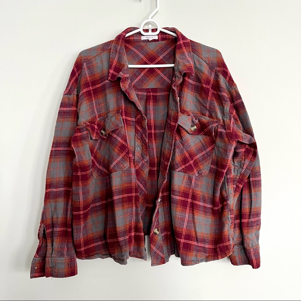 Red, Orange, and Grey Fall Flannel